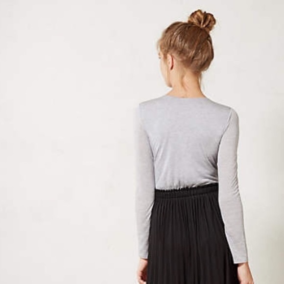 Bordeaux by Anthropology Gray Black Pleated Dress - Picture 2 of 4